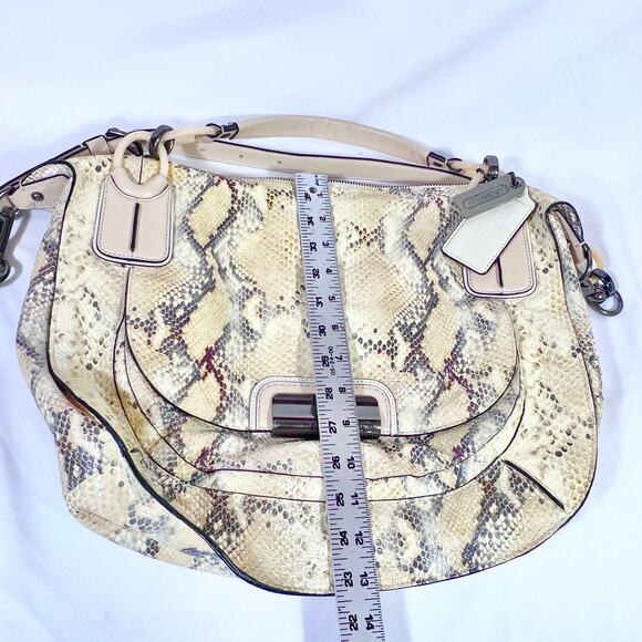Coach Kristin Python Snakeskin Tote Satchel Shoulder Metallic Limited Edition - Picture 15 of 16